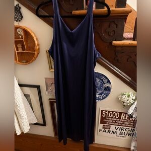 3/$25 Vintage Statements Navy Slip Dress Size 16 | Made in USA | Minimalist 90s